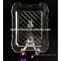 hand pressed square clear glass cake plate